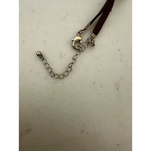 Leather and Mixed Metal Necklace - Picture 6 of 6